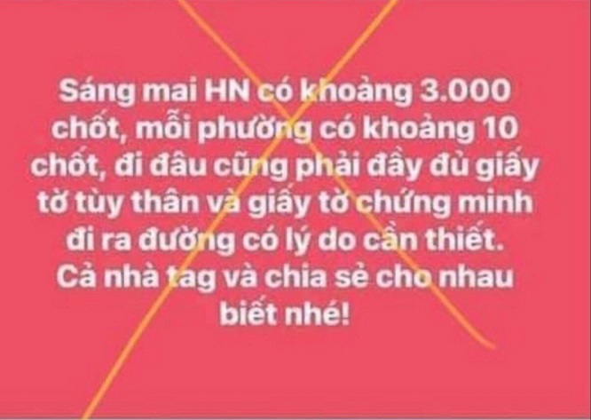 Hà Nội xử phạt 12,5 triệu đồng cá nhân thông tin sai sự thật về phòng dịch